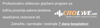 Profesionalno oblikovan glazbeni program za  kafiće,pizzerije,salone,teretane, slastičarne,restorane itd.    Zatražite, isprobajte i testirajte 7 dana besplatno!